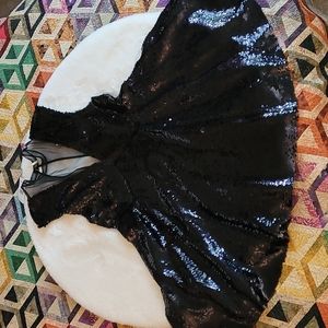 NWT Free People Black Tilll Dawn Sequin Lace  Skater Mini Prom Formal Dress